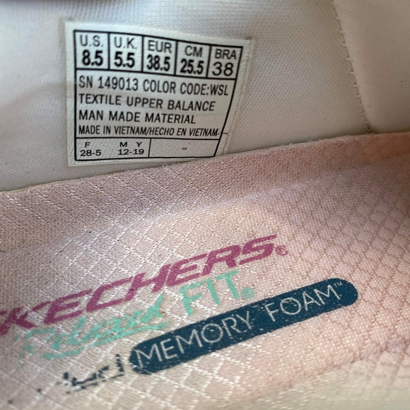 Skechers 149013 White Womens D'lux Walker Size 8.5M Sneakers Shoes Casual - Picture 6 of 14